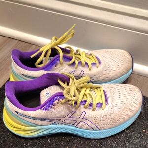 ASICS Women's Running Shoes - White, Purple, and Yellow